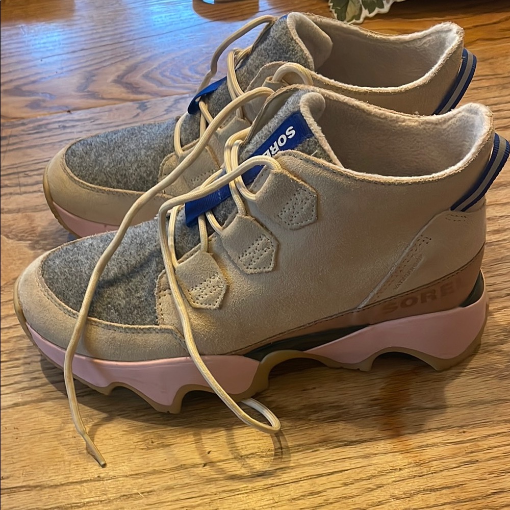 Sorel Beige, Gray & Pink Women's Winter Hiking Boots